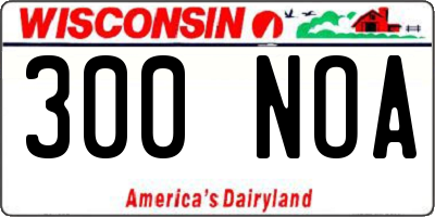 WI license plate 300NOA