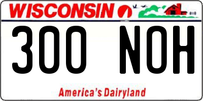 WI license plate 300NOH