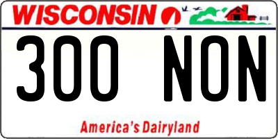 WI license plate 300NON