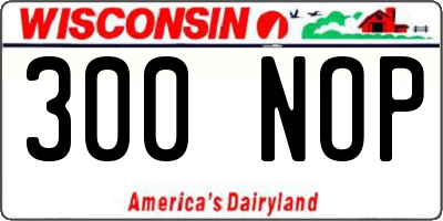 WI license plate 300NOP