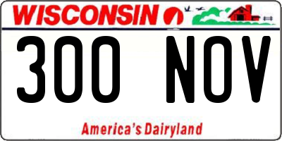 WI license plate 300NOV