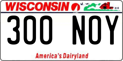WI license plate 300NOY