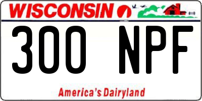WI license plate 300NPF