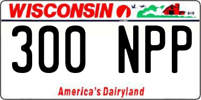 WI license plate 300NPP
