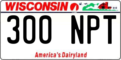 WI license plate 300NPT