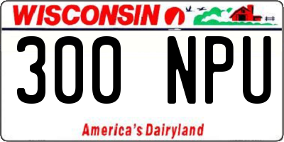WI license plate 300NPU
