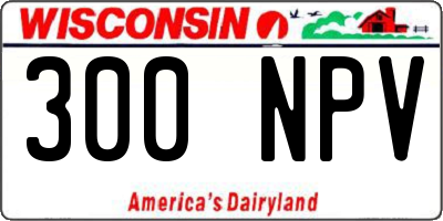WI license plate 300NPV