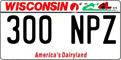WI license plate 300NPZ