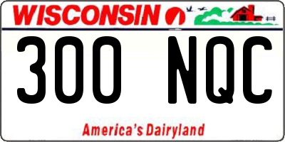 WI license plate 300NQC