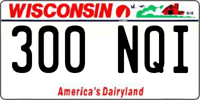 WI license plate 300NQI