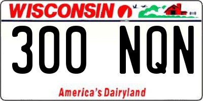 WI license plate 300NQN