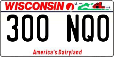 WI license plate 300NQO