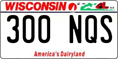 WI license plate 300NQS