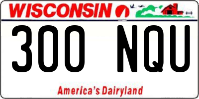 WI license plate 300NQU