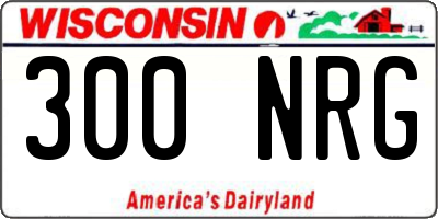 WI license plate 300NRG