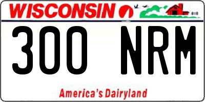 WI license plate 300NRM