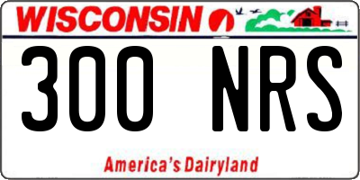 WI license plate 300NRS