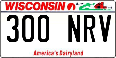 WI license plate 300NRV