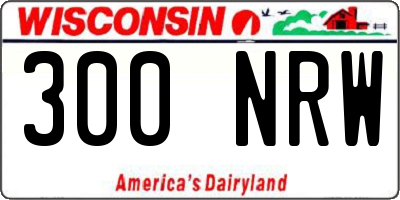 WI license plate 300NRW