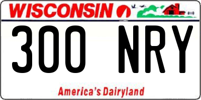 WI license plate 300NRY