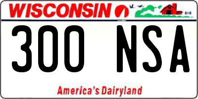 WI license plate 300NSA