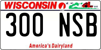 WI license plate 300NSB