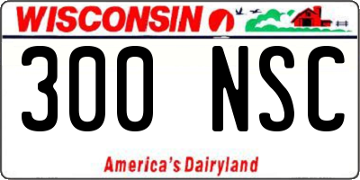 WI license plate 300NSC