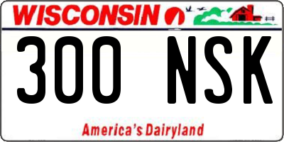 WI license plate 300NSK