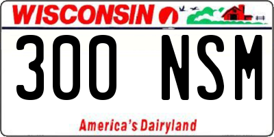 WI license plate 300NSM