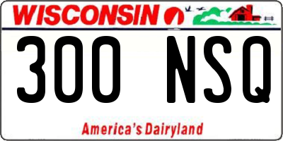 WI license plate 300NSQ
