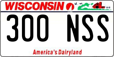 WI license plate 300NSS