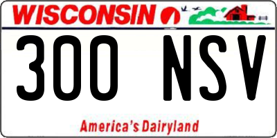 WI license plate 300NSV