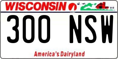 WI license plate 300NSW