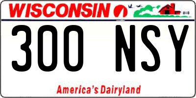 WI license plate 300NSY