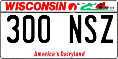 WI license plate 300NSZ