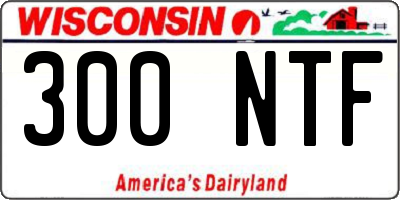 WI license plate 300NTF