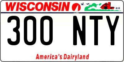 WI license plate 300NTY