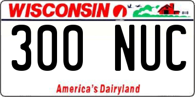 WI license plate 300NUC