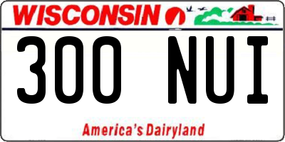 WI license plate 300NUI