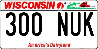WI license plate 300NUK