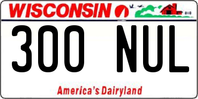 WI license plate 300NUL