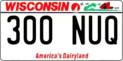 WI license plate 300NUQ