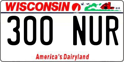 WI license plate 300NUR