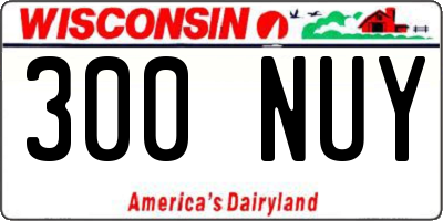 WI license plate 300NUY