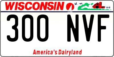 WI license plate 300NVF