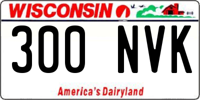 WI license plate 300NVK