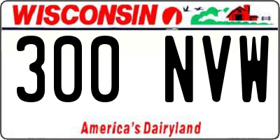 WI license plate 300NVW