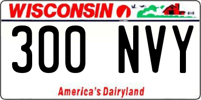 WI license plate 300NVY