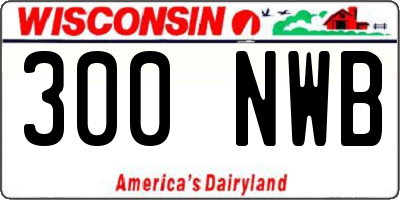 WI license plate 300NWB