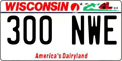 WI license plate 300NWE